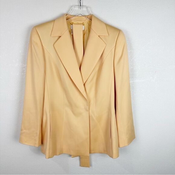 Vintage Escada Margaretha Ley Orange Blazer Sash Belt 36 USA 6 Wool - Picture 1 of 8